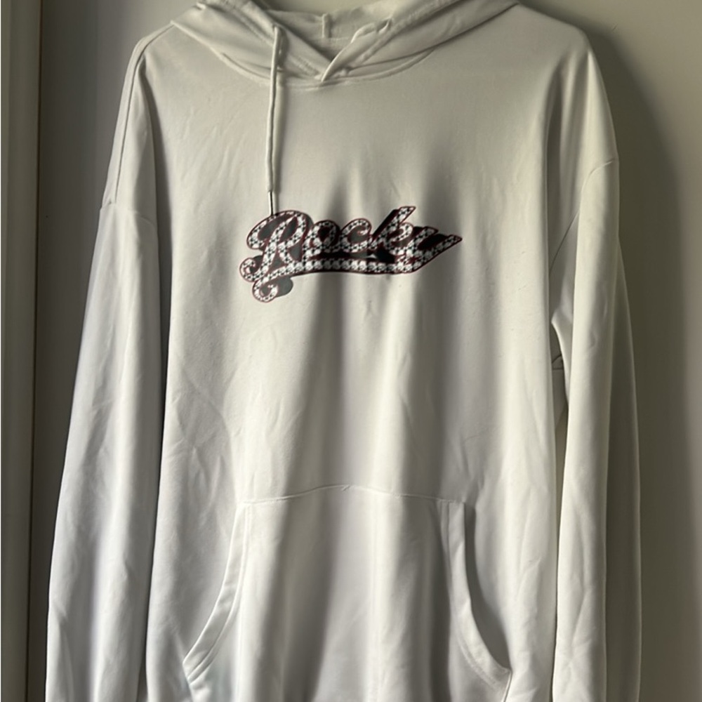 Others Follow White Hoodie with Graphic Design